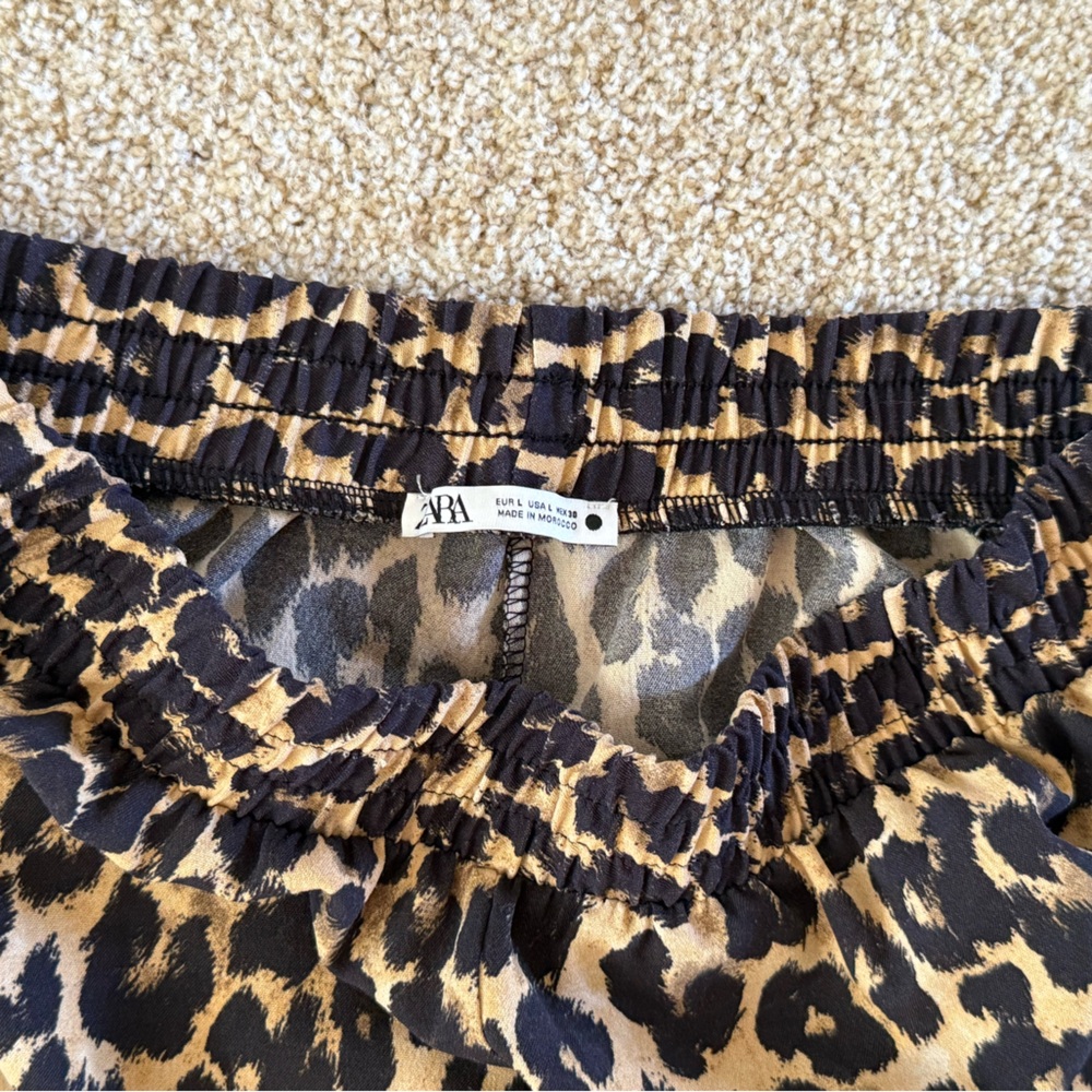 Zara Animal Print Skirt - Black and Brown